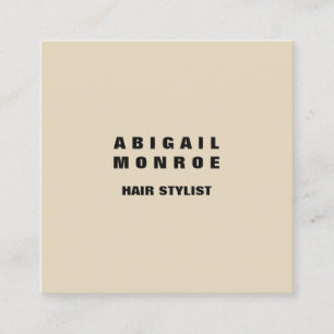 Modern Plain Minimalist Professionell Beige Fyrkantigt Visitkort
