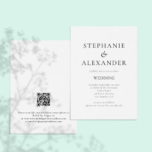 Modern Plain Typography QR Code Bröllop Inbjudningar