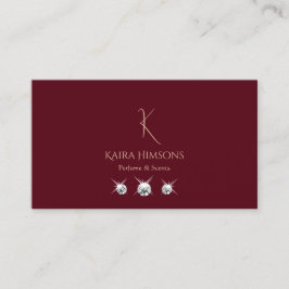 Modern Plain Vin Red med Monogram och judar Visitkort