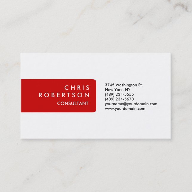 Modern Plain White Attractive-Affärskort Visitkort (Framsida)