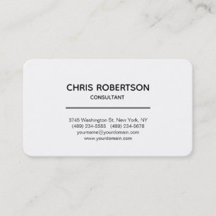 Modern Plain White Attractive Minimalist Visitkort