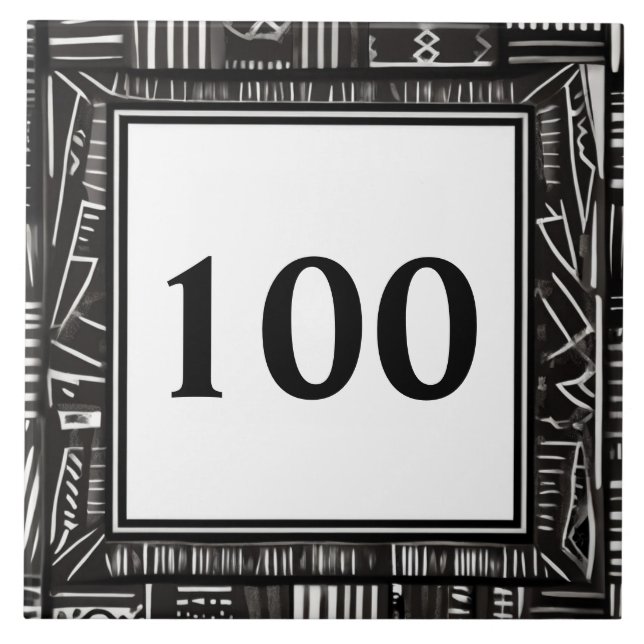 Modern plakatecken för svart och vitt hus kakelplatta (Framsidan)