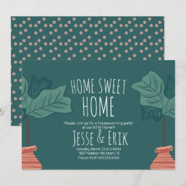 Modern Plant Fiddle Fig Träd Houseuppvärmning Part Inbjudningar