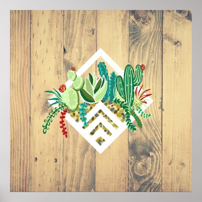 Modern planter och trä för geometriska självtest poster (Framsidan)