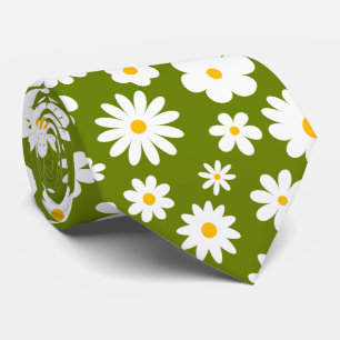 Modern, platt grafik, Daisy, Grönt Slips