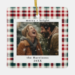 Modern Play Rustic Monogram Photo-jul Julgransprydnad Keramik