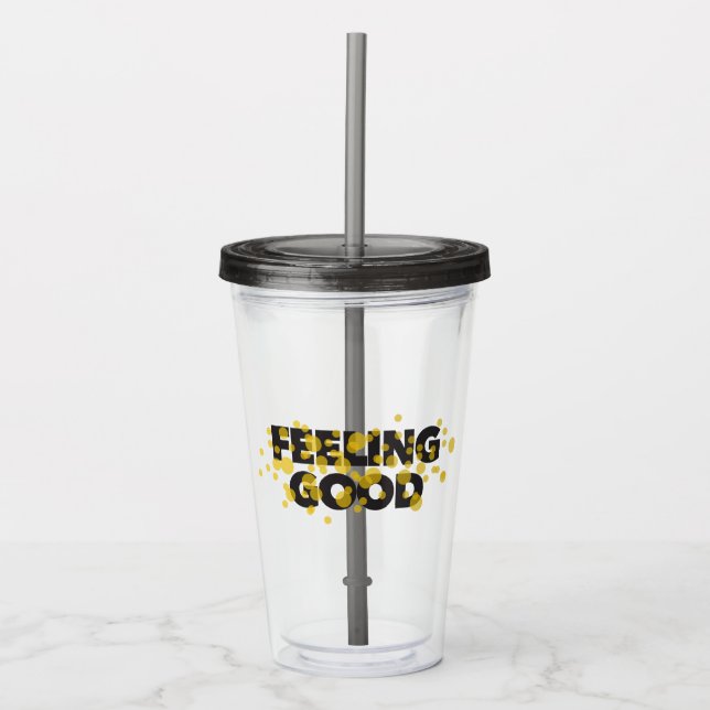Modern, playful, cheerful design of Feeling Good Take Away Mugg (Framsida)