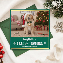 Modern Playful Cute Dog Photo Funny Christmas Julkort