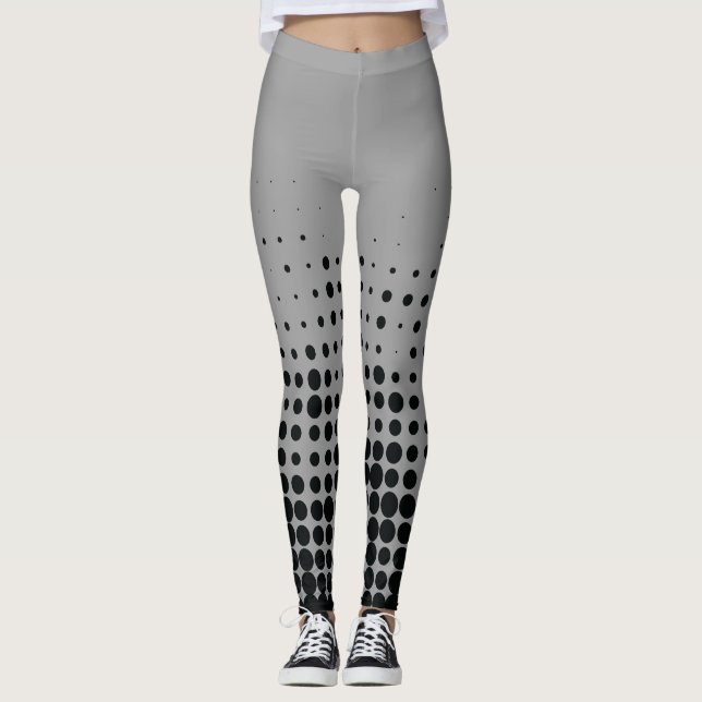 Modern, playful, urban geometric circle pattern leggings (Framsida)