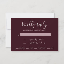 Modern Plommon Bröllop RSVP-kort OSA Kort