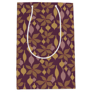 Modern Plommon Senap Boho Jul Poinsettia