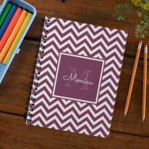 Modern plum Chevron Mönster Monogram bärbar dator