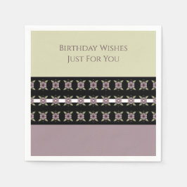 Modern Plum Lila Blommigt Designer Luncheon Pappersservett