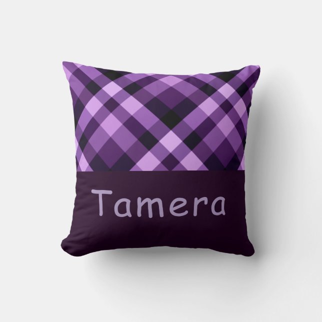 Modern Plum Lila Play Monogram Dekorativ kudde (Framsida)
