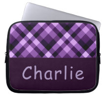 Modern Plum Lila Play Monogram Laptop sleeve