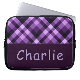 Modern Plum Lila Play Monogram Laptop sleeve