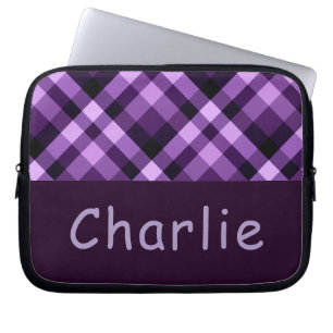 Modern Plum Lila Play Monogram Laptop sleeve