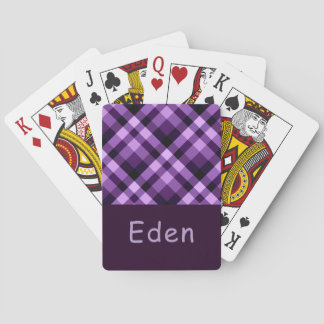 Modern Plum Lila Play Monogram-spelkort Casinokort