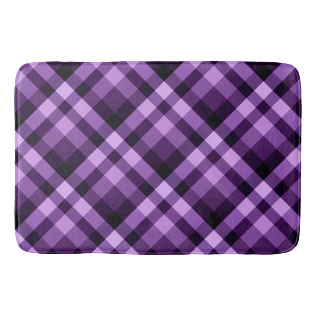 Modern Plum Lila Play Mönster Large Bath Mat Badrumsmatta (Framsidan)