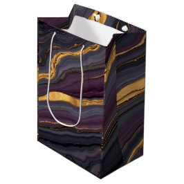Modern Plum Metallic Agate Marble Abstract Art
