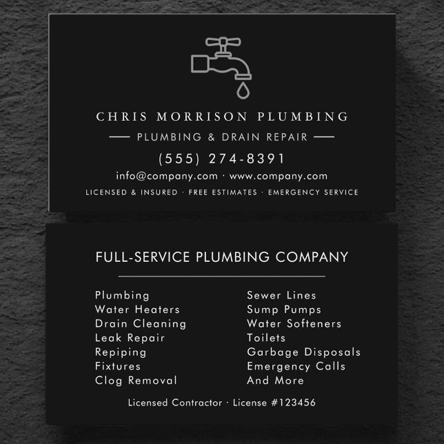 Modern Plumber Plumbing Company Visitkort (Skapare uppladdad)