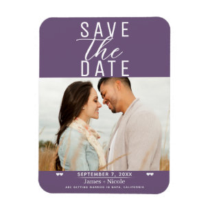 Modern Plumplom Save the Date Bröllopsfoto Magnet