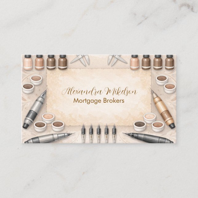 Modern PMU Beauty Professional Visitkort (Framsida)