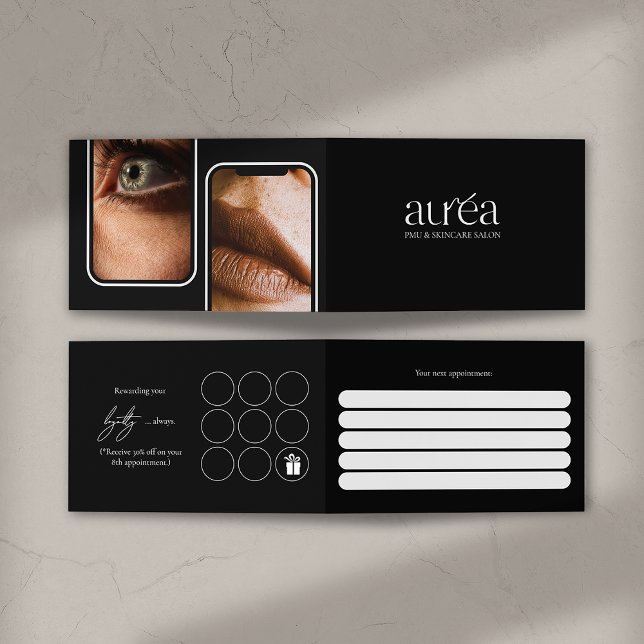 Modern PMU Cosmetic Salon Loyalty Folded Card Visitkort (Skapare uppladdad)