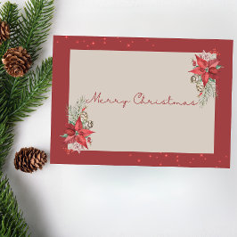 Modern Poinsettia God jul Card Helgkort