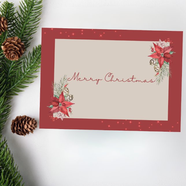 Modern Poinsettia God jul Card Helgkort (Skapare uppladdad)
