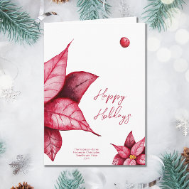 Modern Poinsettia-Helgdag-julkort Kort