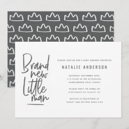Modern pojke baby shower-festinvitation inbjudningar