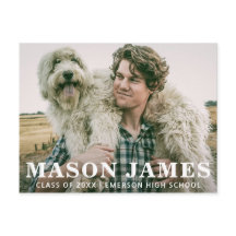 Modern Pojke Foto Textöverlägg Examen