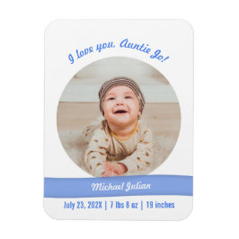 Modern Pojke Photo Birth Auncement Auntie Magnet