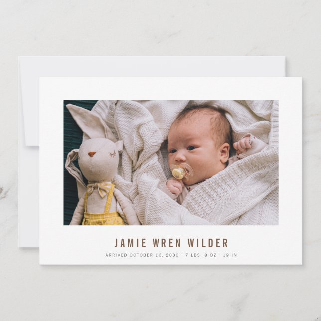 Modern Pojke Photo Collage Birth Notice (Framsida)