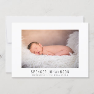 Modern Pojke Photo Collage Birth Notice