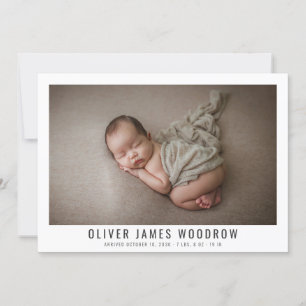 Modern Pojke Photo Collage Birth Notice