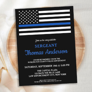 Modern polisman Pension Thin Blue Line Inbjudan Vykort