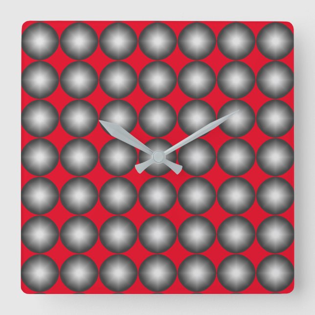 Modern Polka Dot Mönster Fyrkantig Klocka (Framsida)