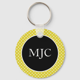 Modern Polka Dot Personlig Button-Nyckelring Nyckelring