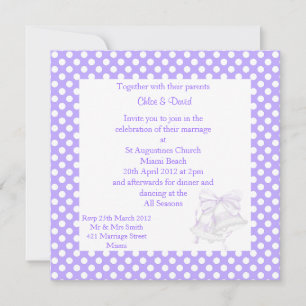 MODERN POLKA DOT WEDDING INVITATIONS LILA BELL INBJUDNINGAR