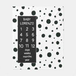 Modern Polka dots Baby Milestone Blanket Fleecefilt