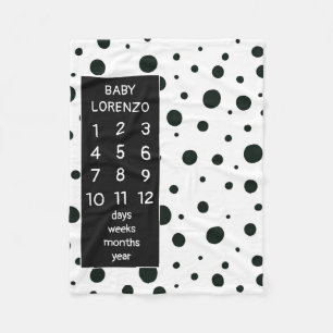 Modern Polka dots Baby Milestone Blanket Fleecefilt