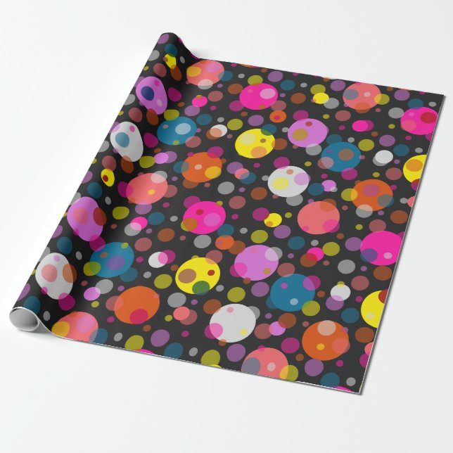 Modern Polka dots Stil Presentpapper (Utrullad)