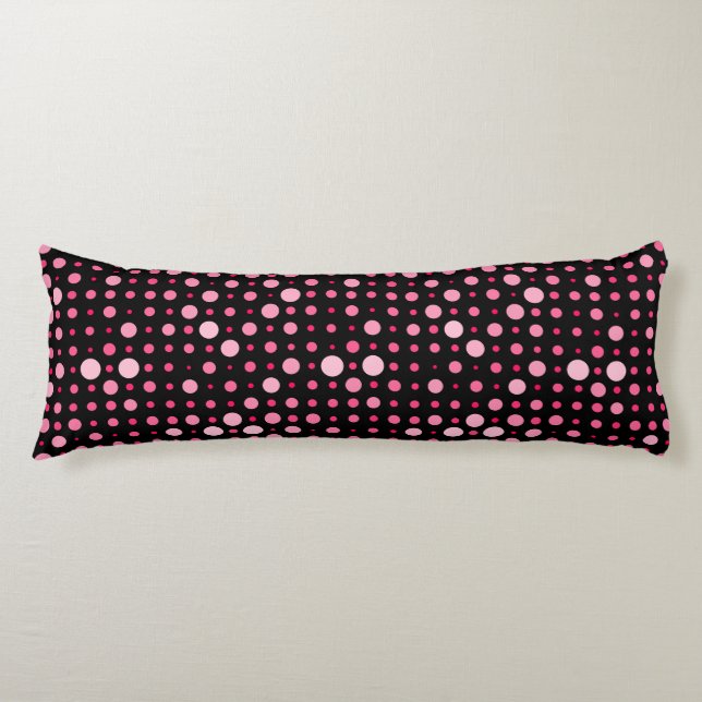 Modern Polka punkt 01.Rosa Black BG Kroppskudde (Framsidan)