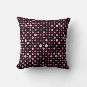 Modern Polka punkt 01.Rosa Black BG Kudde