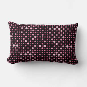 Modern Polka punkt 01.Rosa Black BG Lumbarkudde
