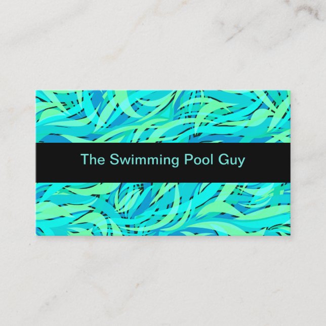 Modern Poolservice Visitkort (Framsida)