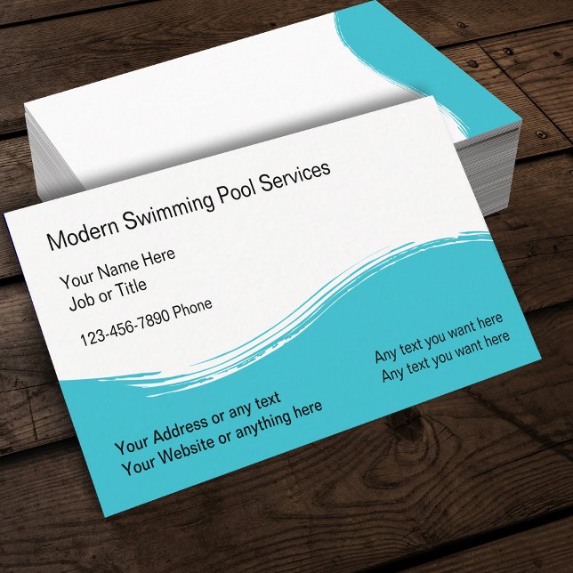 Modern Poolservice Visitkort (Skapare uppladdad)