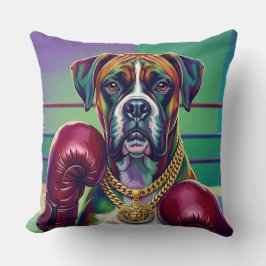 Modern Pop Art Boxer Dog Boxing Athlete 360° Kudde